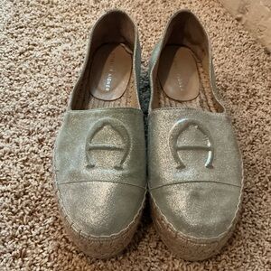 Etienne Aigner Metallic Espadrilles